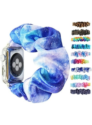 Wearlizer 3 Pace Compatible with Samsung Galaxy Watch Band Active 2 Scrunchie Soft Cloth 20 mm Cute Printed Elastic Watch Bands Women Stretchy Fabric