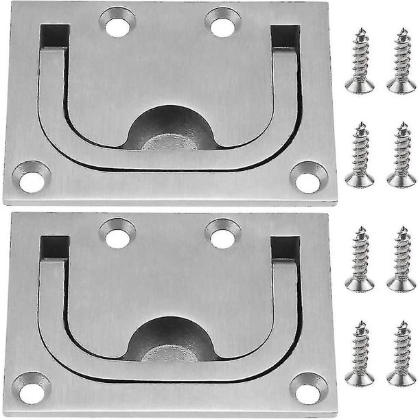 Manijas De Elevación Al Ras Manija De Tiro De Escotilla De Barco Manijas De Puerta De Escotilla De Barco De Acero Inoxidable Gabinete Empotrado Mango De Traccion De Elevacion Para Yate Marino 1pc Plata T