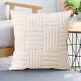 thumbnail image 3 of YAOMOBB Housse de Coussin Rayée Toucher Doux Coussin Amovible pour Décoration Intérieure, 3 of 7