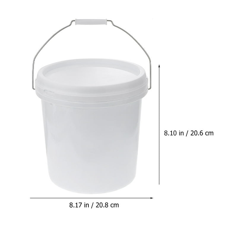 Leinuosen 8 Pcs Plastic Bucket with Handle and Lid Durable Heavy Duty  Bucket Pail Container Food Safe Bucket for Multipurpose Storage Paint Art  Crafts
