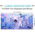 thumbnail image 3 of Anime Kawaii Desk Mat Mousepad Cute Japanese Large Gaming Mouse Pad XXL, Pastel Aesthetic Purple Blue Laptop Keyboard Mouse Mat, Magical Fantasy City Girl Gamer Computer Desktop Mat 31.5x15.75 in, 3 of 6