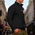 thumbnail image 6 of KHONTS Men's Quarter Zip Pullover Sweatshirts Casual Long Sleeve Tops Fall Winter Fashion Tee Black XXXL, 6 of 9