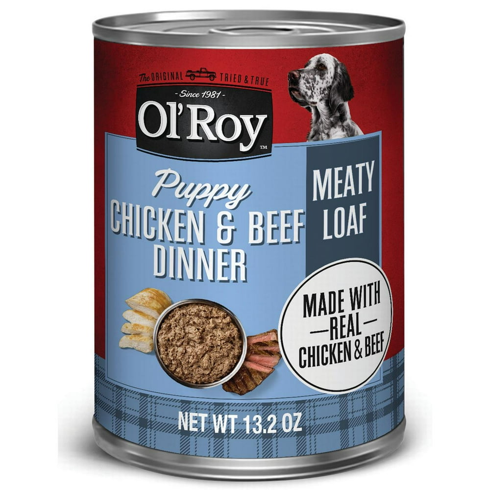 Ol' Roy Meaty Loaf Wet Dog Food for Puppies, Chicken & Beef Flavor, 13.