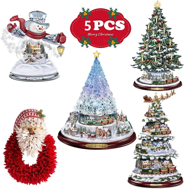 CGSignLab 5-Pack Holiday Decor Festive Trees Window Cling 24x12 