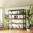 thumbnail image 6 of M MZG 5-Tier Industrial Heavy Duty Storage Shelf, 3500lbs Capacity, 25.4mm Thick Carbon Steel, Black Garage & Warehouse Rack, Black 17.7" D x 59" W x 70.86" H, 6 of 7