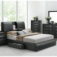 thumbnail image 1 of ACME Kofi Upholstered Queen Panel Bed with Storage in Black, 1 of 2