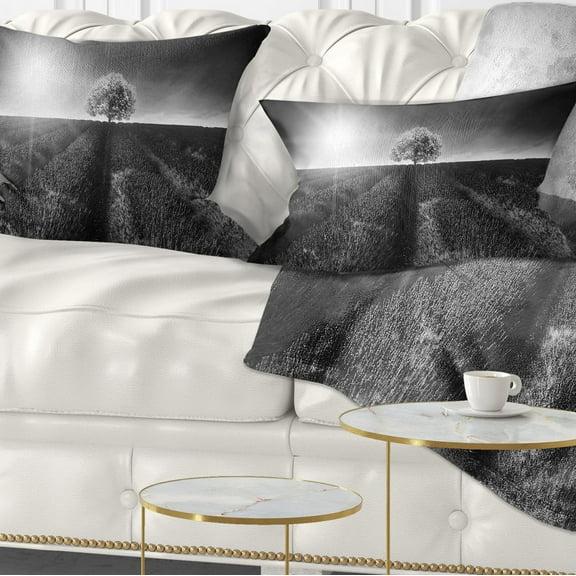 Designart 12" x 20" White Polyester Throw Pillow