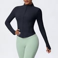 thumbnail image 6 of YUNAFFT Seamless High Neck Yoga Top for Women Long Sleeve Zipper Compression Fitness Shirt, 6 of 6