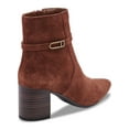 thumbnail image 2 of AQUA COLLEGE Womens Brown Buckle Accent Padded Tatum Almond Toe Block Heel Zip-Up Booties 10 M, 2 of 4