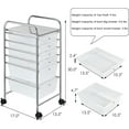 thumbnail image 2 of YEXJ 6-Drawer Rolling Storage Cart, Multifunctional Art Craft Tools Organizer on Wheels, Heavy Duty Utility Mobile Storage Trolley w/ 2 Lockable Wheels for Home Office School (White), 2 of 9