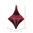 thumbnail image 2 of Vickerman MT194021D 8 in. Berry Red Candy Glitter Drop Ornament, 2 of 3
