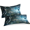 thumbnail image 2 of Starry Sky Galaxy Duvet Cover Soft Microfiber With Zipper Closure Bedding Set With Pillowcase Single 135*200 Cm, 2 of 5