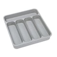 thumbnail image 4 of Bandeja para cubiertos y cubiertos con múltiples compartimentos que ahorra espacio. Organizador de cubiertos. Gris, 4 of 9