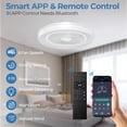 thumbnail image 3 of XAUJIX 19" Ceiling Fan with Light - 4 Colors Lighting and 6 Wind Speeds, Fan Light with Lights and Remote Control & APP, Modern Dimmable LED Ceiling Fan for Bedroom, Kids Room(White）, 3 of 8