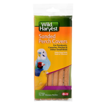 Bird Safety Perch - (3 Pack) Wild Harvest Sanded Perch Covers for Small Birds, 6-Count