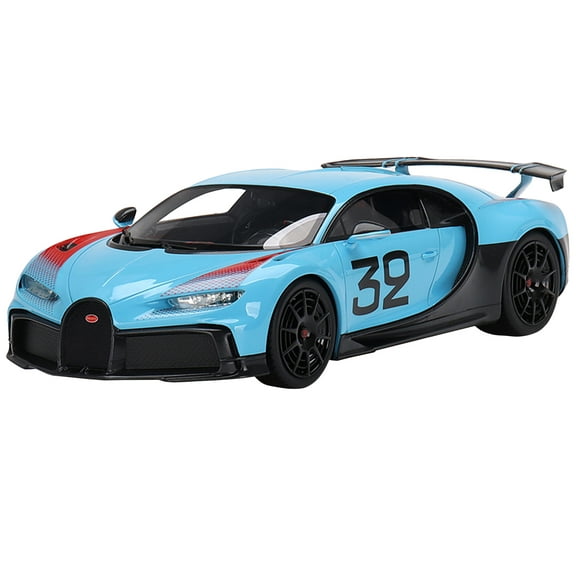 Bugatti Chiron Pur Sport "Grand Prix" #32 Light Blue and Black with Red Graphics 1/18 Model Car by Top Speed