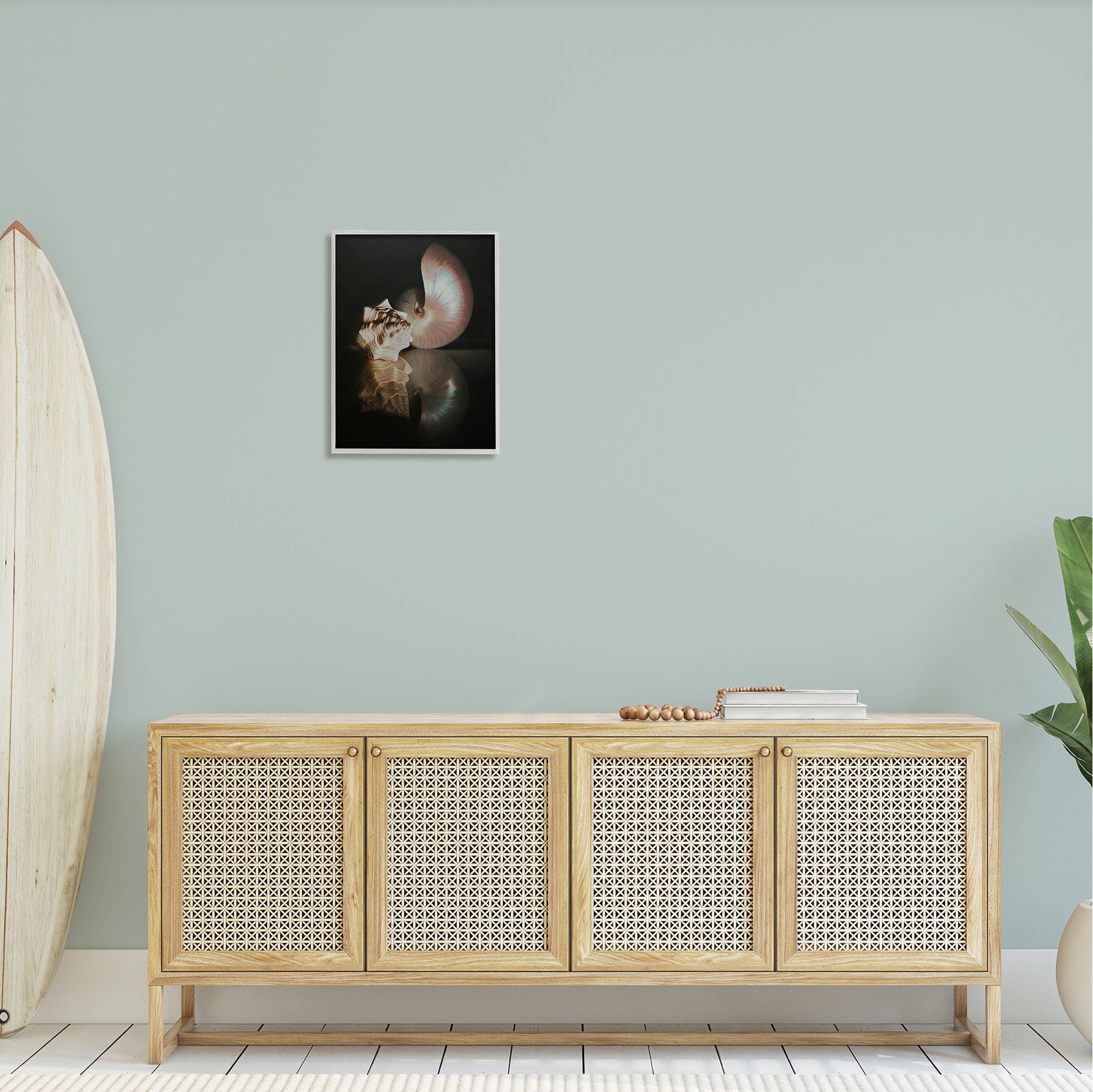 Stupell Industries Dark Sea Shells Still Life Photograph Gray Framed Art Print Wall Art, Design by Cecile Baird