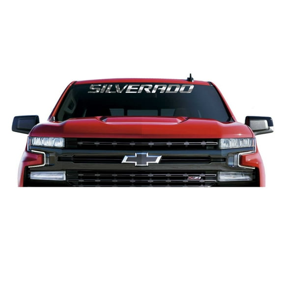 Chevy Silverado Black/Gray American Flag Windshield Banner Decal 2015-2026 GM Licensed