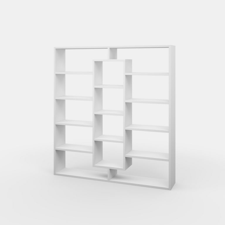 White store square bookshelf