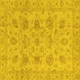 thumbnail image 1 of Ahgly Company Machine Washable Indoor Square Oriental Yellow Traditional Area Rugs, 6' Square, 1 of 4