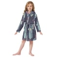 thumbnail image 6 of FORMRS Niños Bathrobe Unisex Hooded Robe Soft Plush Pajamas Sleepwear, Size 10-12T, Cube Stripes, 6 of 7