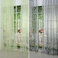 thumbnail image 2 of Sheer Voile Curtains Set of 2, Leaf Patterned Window Drapes for Living Room Bedroom, 39.4" x 78.8", Gray, 2 of 10