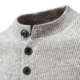 thumbnail image 5 of ZUKMRJPC Men's Crewneck Sweaters Casual Long Sleeve 3-Button Slim Fit Pullover Sweater Soft Comfy Solid Color Warm Chunky Knitted Tops, 5 of 7