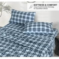 thumbnail image 6 of RUVANTI Flannel Sheets Twin Size - 100% Cotton Double Brushed Twin Sheets Set, Deep Pockets 16 Inches, All Seasons Breathable & Extra Soft Bed Sheets, Warm & Cozy, 3 Piece, Illusion Check, 6 of 7