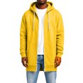 thumbnail image 5 of LNZGNM Hoodie for Men Oversized Zip Up Fleece Sweatshirts with Pockets, Long Sleeve Relaxed Fit Winter Coat, Yellow (XXXL), 5 of 6
