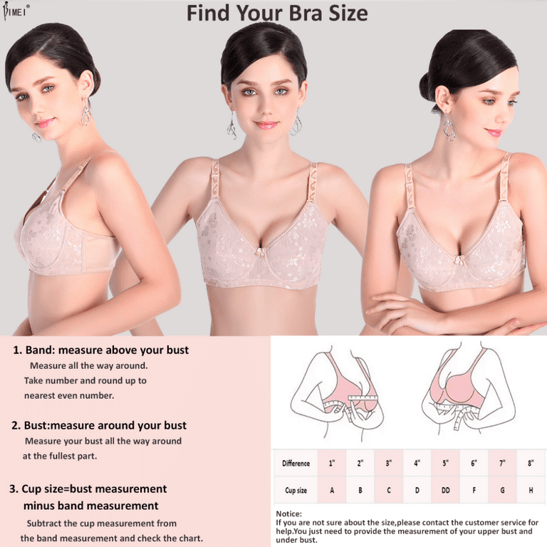 BIMEI Mastectomy Bra with Pockets for Breast Prosthesis Women's Full  Coverage Wirefree Everyday Bra plus size 8102,Beige,34D