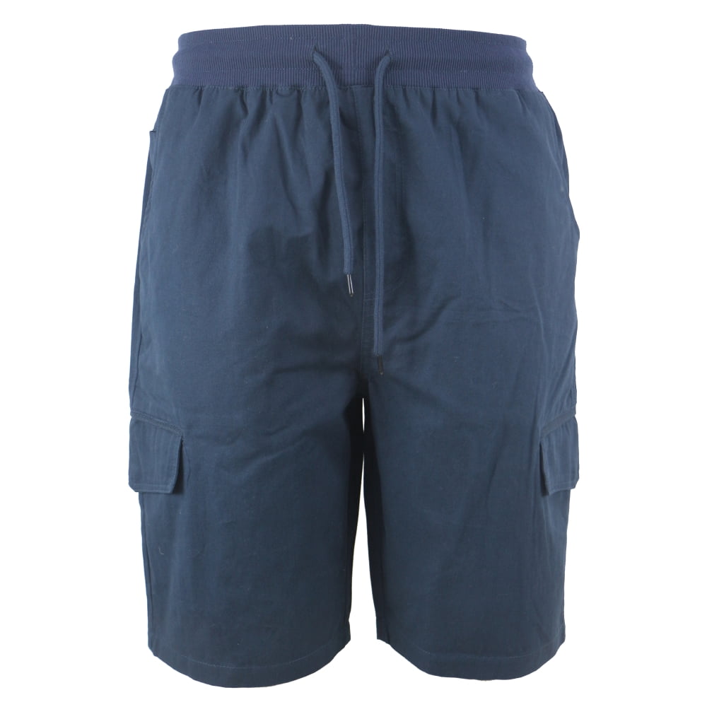 Men's Soft 100% Cotton Twill Cargo Shorts Elastic Waist - Walmart.com