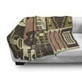 thumbnail image 2 of Music Soft Flannel Fleece Throw Blanket, Creative Graphic of Vintage Musical Instruments Guitar Piano Drums, Cozy Plush for Indoor and Outdoor Use, 50" x 70", Taupe Khaki, by Ambesonne, 2 of 5