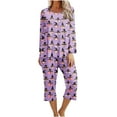 thumbnail image 2 of Matching Sets For Women Summer Halloween Print Round Neck Long Sleeve Two-piece Comfortable Home Pajamas Set Sports Set Up to 65% off, 2 of 5