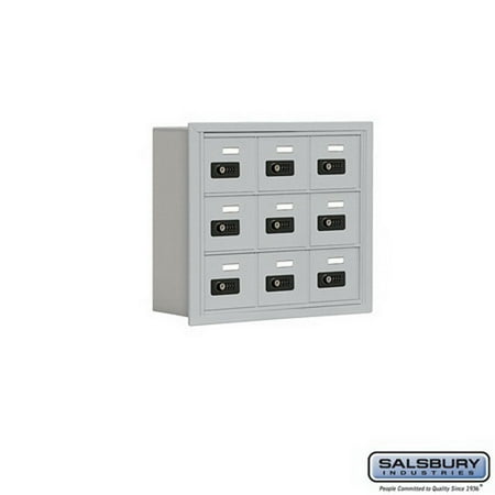 - Salsbury Industries 19035-09ARC Cell Phone Storage Locker - 3 Door High Unit (5 Inch Deep Compartments) - 9 A Doors - Aluminum - Recessed Mounted - Resettable Combination Locks