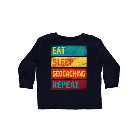 

Inktastic Geocacher Adventure Eat Sleep Geocaching Repeat Gift Toddler Boy or Toddler Girl Long Sleeve T-Shirt