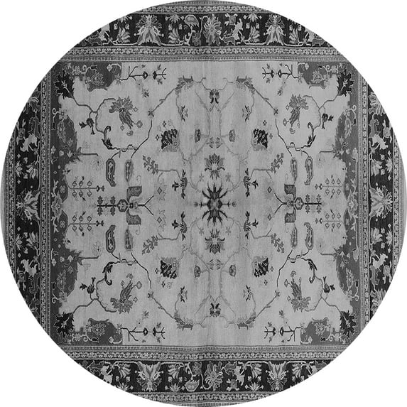 Ahgly Company Indoor Round Oriental Gray Traditional Area Rugs, 8' Round