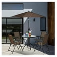 thumbnail image 6 of 32'' Round Patio Table, Outdoor Bistro Table w/Umbrella Hole, Outdoor Coffee Table Dining Table w/Tempered Glass Top & Metal Frame for Backyard Lawn Balcony Pool, 6 of 7