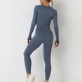 thumbnail image 5 of 2 Piece Outfits for Womens Seamless Yoga Crop Top and Long Pant Set Workout Sweatsuits Long Sleeve/Sleeveless Sportswear, 5 of 5