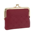 thumbnail image 2 of Unique Bargains 1 Pc Coin Purse Wallet Argyle Clip Buckle Coin Purse Pouch Red, 2 of 5