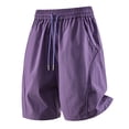 thumbnail image 4 of Besolor Workout Shorts for Men Wide Leg Drawstring Elastic Waist Quick Dry Breathable Athletic Hiking Shorts with Pockets(3X-Large,Purple), 4 of 7