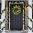 thumbnail image 7 of 24 Inch Christmas Wreath, Outdoor Christmas Wreath with Red Artificial Poinsettia Flowers Ball Ornaments Pine Cones Berries for Door Wall Window Fireplace Home Holiday Decorations, 7 of 7