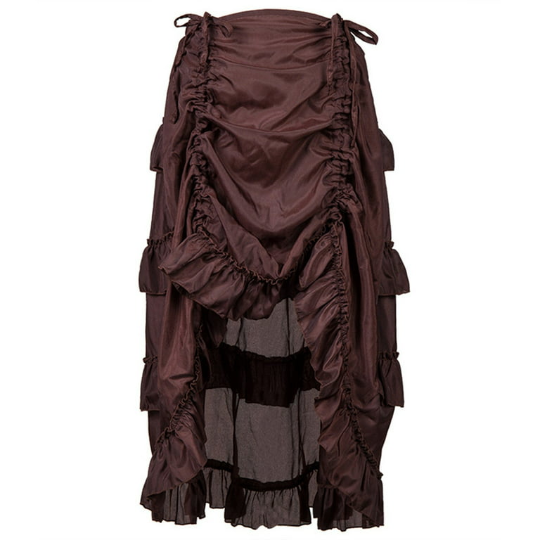 Yubnlvae Dresses for Women's Steampunk Gothic Skirt Ruffles Pirate