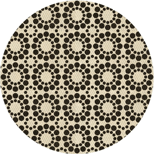 Ahgly Company Machine Washable Indoor Round Transitional Deep Peach Orange Area Rugs, 4' Round