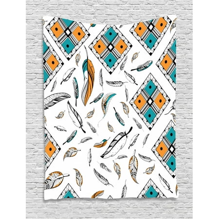 Boho Tapestry Tribal Bohemian Bird Feather Patterns With