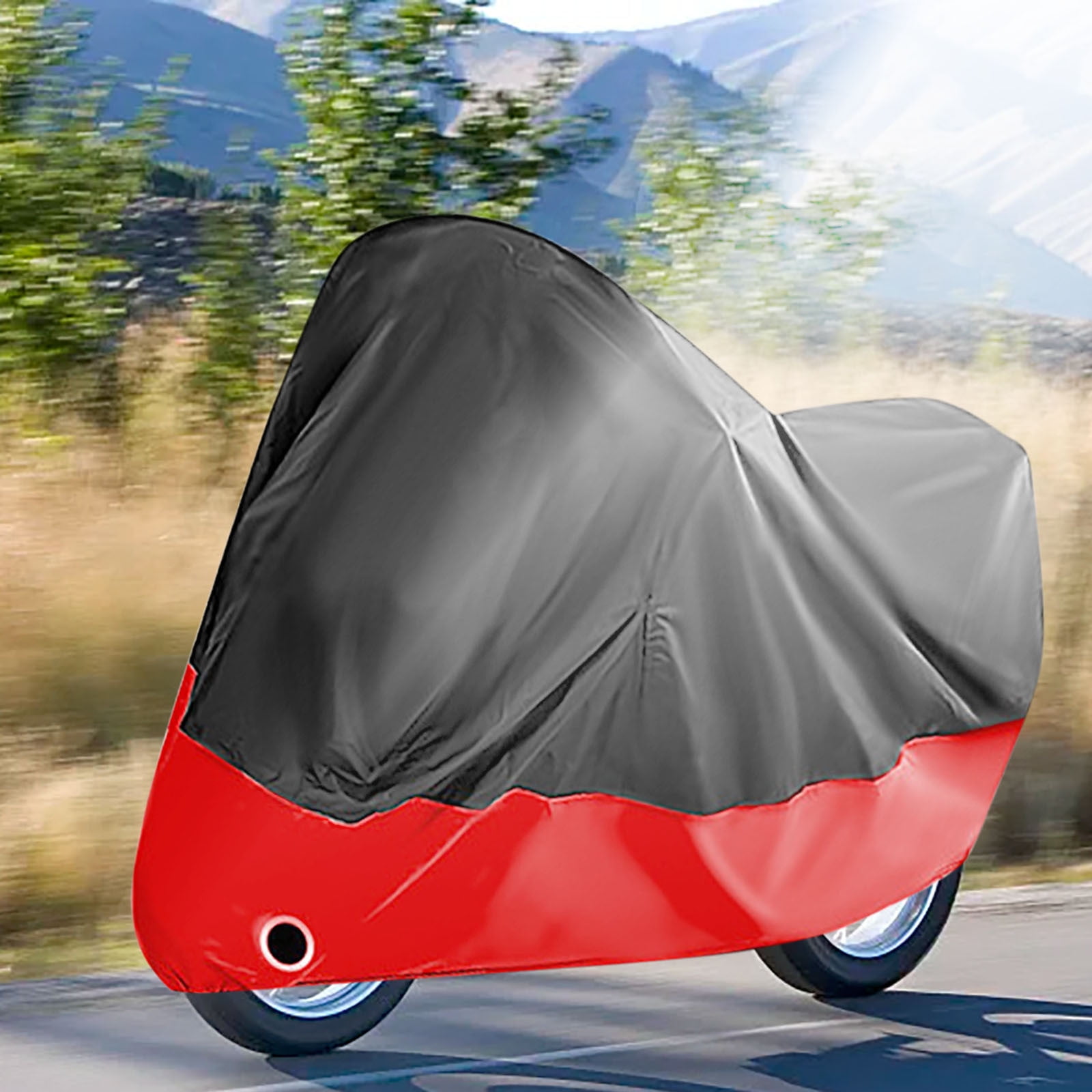 Dwellis Motorcycle Cover 190t Thick Waterproof Outdoor Vehicle Accessories, Dirt Bike Cover Powersports Accessories Sunproof Windproof, Dustproof, Coated Clothall Weather Protection Red