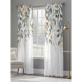 thumbnail image 4 of Retro Farmhouse Sheer Curtains 84 Inches Long 2 Panels Style Plants Green Leaves Light Filtering Semi Sheer Window Curtains Drapes for Bedroom Living Room 52"x84"x2, 4 of 7