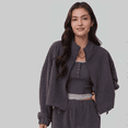 thumbnail image 6 of Women’s Fleece Jacket with Warm Lining – Stand Collar Zip-Up Sports Cardigan, Loose Fit Fall/Winter, 6 of 8