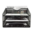thumbnail image 4 of Easepres Mesh File Organizer Desktop, File Folder Holder Desk Organizer With 3 Paper Letter Tray And 1 Vertical Upright Compartment, Black, 4 of 4
