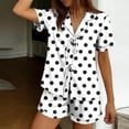 thumbnail image 5 of Goodtrade8 Pajama Sets for Women Petite Casual Short Sleeve Sleepwear V-Neck Printed Holiday Woman Pajamas, 5 of 7