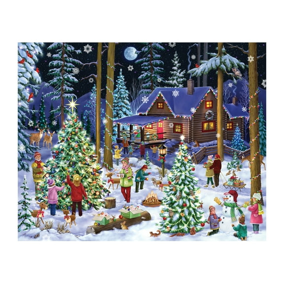 Christmas Retreat Jigsaw Puzzle 1000 Piece by Vermont Christmas Company - Large Pieces - Fully Interlocking & Randomly Shaped Pieces - 30" x 24"